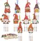 10-Pack Fall Kids Craft Kits – DIY Wooden Wind Chime Coloring Set with Gnome Ornaments – Autumn, Halloween & Thanksgiving Arts and Crafts Activity for Kids (Colorful)